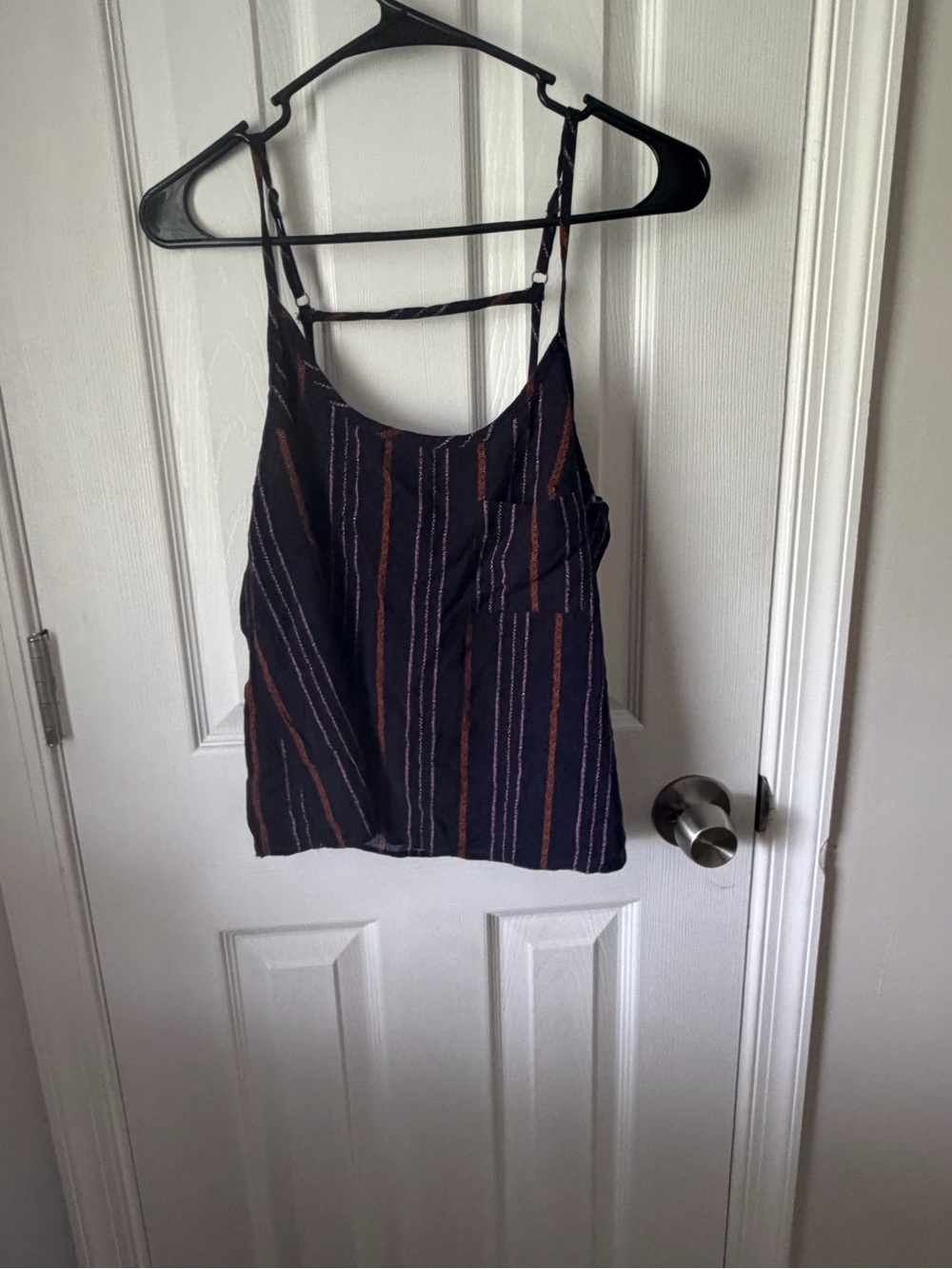 Midnight Rider Black Striped Spaghetti-Strap Cami
